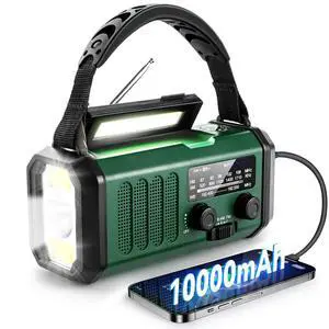 NOAA Emergency Weather Radio,Best Portable 10000mAh Battery/Hand Crank/Solar Powered AM/FM Wind Up Radios,Type-C Phone Charger,Flashlight,Reading Lamp,Compass,SOS Survival Alert,Power Outages Outdoor NOAA Emergency Weather Radio,Best Portable 10000mAh Battery/Hand Crank/Solar Powered AM/FM Wind Up Radios,Type-C Phone Charger,Flashlight,Reading Lamp,Compass,SOS Survival Alert,Power Outages Outdoor