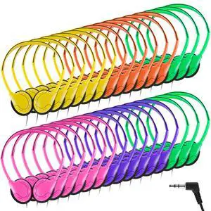 30 Pack Bulk Over Ear Headphones Set On Ear Headsets Earphones with Adjustable Headband and 3.5mm Plug for Group Learning, Computer Lab, Library, Online Lesson (Bright Color) 30 Pack Bulk Over Ear Headphones Set On Ear Headsets Earphones with Adjustable Headband and 3.5mm Plug for Group Learning, Computer Lab, Library, Online Lesson (Bright Color)