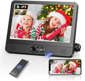 12" HD IPS Display Portable DVD Player, Wireless Screen Mirroring | Car DVD Player with HDMI Input and AV Output, Dual Power with Car Charger, AC Adapter, Supports CD/DVD/USB 12" HD IPS Display Portable DVD Player, Wireless Screen Mirroring | Car DVD Player with HDMI Input and AV Output, Dual Power with Car Charger, AC Adapter, Supports CD/DVD/USB