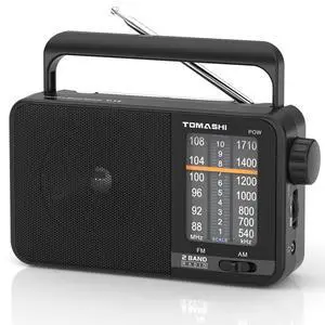 Portable AM FM Transistor Radio, AC Powered & Battery Operated | Large speaker, large tuning knob and headphone jack. Clear reception for seniors, home, travel and emergency use Portable AM FM Transistor Radio, AC Powered & Battery Operated | Large speaker, large tuning knob and headphone jack. Clear reception for seniors, home, travel and emergency use