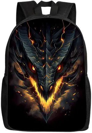 Dragon School Backpack Cool Fire Dragon Bookbag for Teens Kids Boys Girls, Large 17 inch Elementary Junior High University School Bag, Water Resistant Casual Travel Daypack Backpack Dragon School Backpack Cool Fire Dragon Bookbag for Teens Kids Boys Girls, Large 17 inch Elementary Junior High University School Bag, Water Resistant Casual Travel Daypack Backpack
