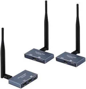 Wireless HDMI Transmitter and 2 Receivers with Loop Out, 5.8GHz Wireless HDMI Extender 165Ft/ 50M Up to 1080P@60hz Video Resolution, Support laptops, Blu-ray Player, DVD, Digital Video Cameras etc Wireless HDMI Transmitter and 2 Receivers with Loop Out, 5.8GHz Wireless HDMI Extender 165Ft/ 50M Up to 1080P@60hz Video Resolution, Support laptops, Blu-ray Player, DVD, Digital Video Cameras etc