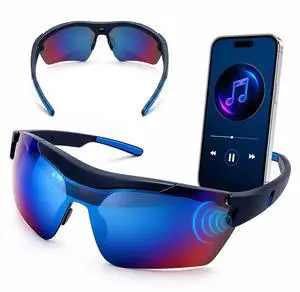 Wireless Audio Sunglasses for Men Women UV400 Outdoor Smart Sports Eyewear | Open-Ear Sound, IPX4 Waterproof, Lightweight 30g, 6H Playtime, for Cycling Running Hiking Fishing Driving Wireless Audio Sunglasses for Men Women UV400 Outdoor Smart Sports Eyewear | Open-Ear Sound, IPX4 Waterproof, Lightweight 30g, 6H Playtime, for Cycling Running Hiking Fishing Driving