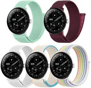 Nylon Loop Sport Bands for Google Pixel Watch 4/3 Band 45mm, 5 pack Soft Breathable Braided Replacement Straps for Women Men Nylon Loop Sport Bands for Google Pixel Watch 4/3 Band 45mm, 5 pack Soft Breathable Braided Replacement Straps for Women Men