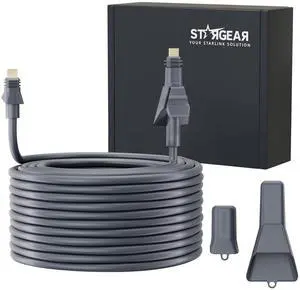 32.8FT Starlink Cable Flat High Performance Cable, 22AWG Starlink Accessories Replacement FHP Power Cord Waterproof with End Caps 32.8FT Starlink Cable Flat High Performance Cable, 22AWG Starlink Accessories Replacement FHP Power Cord Waterproof with End Caps