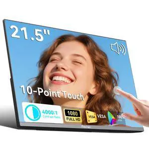 21.5 Inch Portable Touchscreen Monitor, 1080P Touch Screen | w/VESA Stand Touch PC Display| 75Hz, Multi-Touch Monitor, DC HDMI & USBC| for Phones PC Phone Business,Black 21.5 Inch Portable Touchscreen Monitor, 1080P Touch Screen | w/VESA Stand Touch PC Display| 75Hz, Multi-Touch Monitor, DC HDMI & USBC| for Phones PC Phone Business,Black
