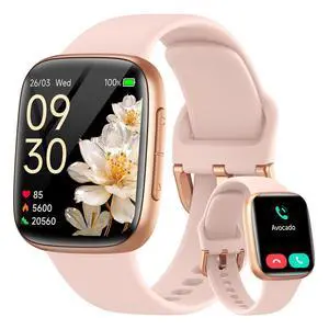Smart Watch for Men/Women, 1.85" AMOLED Screen Fitness Tracker | for iPhone/Android/Samsung, Answer/Make Call, Heart Rate/Sleep/SpO2, 3ATM Waterproof, 120+ Sport Modes, AI Voice, Pink Smart Watch for Men/Women, 1.85" AMOLED Screen Fitness Tracker | for iPhone/Android/Samsung, Answer/Make Call, Heart Rate/Sleep/SpO2, 3ATM Waterproof, 120+ Sport Modes, AI Voice, Pink