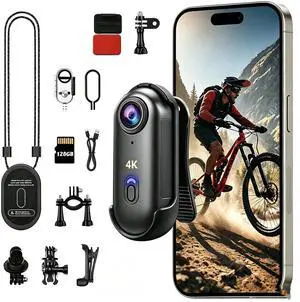 4K 64GB Magnetic Wearable Mini Body Camera, Thumb Size POV Sports Camera, Hands-Free Recording for Cycling, Motorcycle, Vlogging & OutdoorBlack 4K 64GB Magnetic Wearable Mini Body Camera, Thumb Size POV Sports Camera, Hands-Free Recording for Cycling, Motorcycle, Vlogging & OutdoorBlack