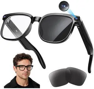 4K Camera AI Smart Glasses for Men Women, Bluetooth Video Audio Sunglasses,Video&Photo Recording Glasses AI Assistant,Wearable Eyeglasses for Vlogging, Travel, Business 4K Camera AI Smart Glasses for Men Women, Bluetooth Video Audio Sunglasses,Video&Photo Recording Glasses AI Assistant,Wearable Eyeglasses for Vlogging, Travel, Business