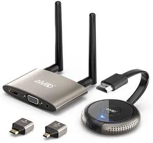 HDMI Wireless Transmitter and Receiver 4K, Dual Screens HDMI & VGA Live Casting 5G Video/Audio for Laptop, Cable Box, Camera, Blu-ray, Phone, Netfix to Monitor, Projector, HDTV 165FT/50M HDMI Wireless Transmitter and Receiver 4K, Dual Screens HDMI & VGA Live Casting 5G Video/Audio for Laptop, Cable Box, Camera, Blu-ray, Phone, Netfix to Monitor, Projector, HDTV 165FT/50M