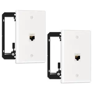 2-Pack Shielded Cat7 Ethernet Wall Plate, 1-Port Keystone+Bracket | 10Gbps, 1 Port Keystone Wall Plate with Bracket+Cat7 Shielded RJ45 Keystone Coupler, Single Gang Ethernet Wall Plate 2-Pack Shielded Cat7 Ethernet Wall Plate, 1-Port Keystone+Bracket | 10Gbps, 1 Port Keystone Wall Plate with Bracket+Cat7 Shielded RJ45 Keystone Coupler, Single Gang Ethernet Wall Plate
