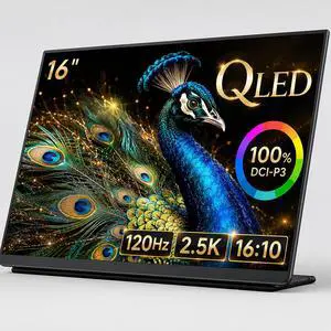 Q5 16" 2.5K 120Hz Portable Monitor, QLED 100% DCI-P3 Hummingbird Anti-Glare Screen, Ultra-Slim Aluminum, Mac-Compatible for MacBook Pro/Air, iPad, Laptop, Windows Desktop, Consoles Q5 16" 2.5K 120Hz Portable Monitor, QLED 100% DCI-P3 Hummingbird Anti-Glare Screen, Ultra-Slim Aluminum, Mac-Compatible for MacBook Pro/Air, iPad, Laptop, Windows Desktop, Consoles