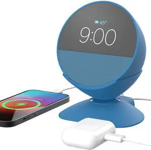 Charging Stand for Echo Spot with USB-C and USB-A Charging Ports for Multiple Devices, Echo Spot Stand Charging Station for iPhone Cellphones and Earbuds (Blue) Charging Stand for Echo Spot with USB-C and USB-A Charging Ports for Multiple Devices, Echo Spot Stand Charging Station for iPhone Cellphones and Earbuds (Blue)