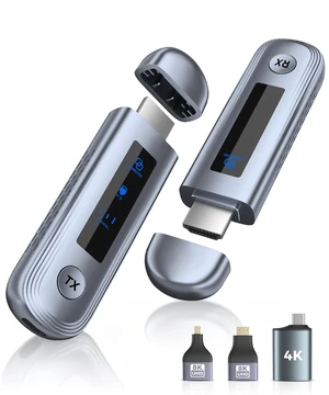 4K Wireless Video Transmitter and Receiver, 4K Input & Output,2026 Upgraded LED Display,Plug and Play,Wireless Video Extender,Compatible with PC/Laptop/Camera/HDTV/Projector/TV Box 4K Wireless Video Transmitter and Receiver, 4K Input & Output,2026 Upgraded LED Display,Plug and Play,Wireless Video Extender,Compatible with PC/Laptop/Camera/HDTV/Projector/TV Box