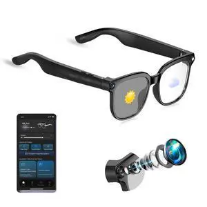 Smart Glasses with Camera, 4K HD Video & Photo Capture Recording Glasses with Audio, AI ChatGPT Assistant, Real-Time Translation Bluetooth Camera Sunglasses, Voice Control Smart Glasses for Men Women Smart Glasses with Camera, 4K HD Video & Photo Capture Recording Glasses with Audio, AI ChatGPT Assistant, Real-Time Translation Bluetooth Camera Sunglasses, Voice Control Smart Glasses for Men Women