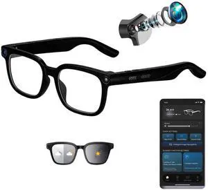 AI Smart Glasses with Camera, 4K HD Video Audio Recording, 164+ Languages Real-Time Translation Bluetooth Sunglasses, AI Voice Assistant, Photochromic LensesVoice Control Smart Glasses for Men Women AI Smart Glasses with Camera, 4K HD Video Audio Recording, 164+ Languages Real-Time Translation Bluetooth Sunglasses, AI Voice Assistant, Photochromic LensesVoice Control Smart Glasses for Men Women