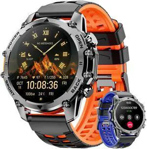 Smart Watches for Men (Call/Notification),1.52''HD Military Smart Watch with Heart Rate/Sleep Monitor/Pedometer for Android and iOS,DIY Design Fitness Tracker,1 Pack with 2-Piece Look Set Smart Watches for Men (Call/Notification),1.52''HD Military Smart Watch with Heart Rate/Sleep Monitor/Pedometer for Android and iOS,DIY Design Fitness Tracker,1 Pack with 2-Piece Look Set
