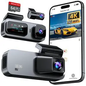 3 Channel 4K Dash Cam Front and Rear Inside, Built-in 5G WiFi, 4K+1080P+1080P Dash Camera for Cars with 64GB Card, Dashcam with Loop Recording, G-Sensor, 24H Parking Monitor, Silver 3 Channel 4K Dash Cam Front and Rear Inside, Built-in 5G WiFi, 4K+1080P+1080P Dash Camera for Cars with 64GB Card, Dashcam with Loop Recording, G-Sensor, 24H Parking Monitor, Silver