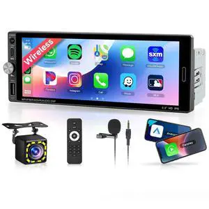 Single Din Car Stereo with Wireless Carplay Android Auto-2025 Upgraded Bluetooth 5.2 Type-C Dual Mic 6.9 Inch IPS Touch Screen Car Radio with Backup Camera Mirror Link FM USB EQ SWC Single Din Car Stereo with Wireless Carplay Android Auto-2025 Upgraded Bluetooth 5.2 Type-C Dual Mic 6.9 Inch IPS Touch Screen Car Radio with Backup Camera Mirror Link FM USB EQ SWC
