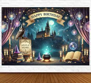 Wizard Happy Birthday Banner Wizard Happy Birthday Backdrop 6x4ft Wizard Party Decorations Magical Bdy Decorations Magical Party Decorations Wizard Backdrop for Room Decorations Wizard Happy Birthday Banner Wizard Happy Birthday Backdrop 6x4ft Wizard Party Decorations Magical Bdy Decorations Magical Party Decorations Wizard Backdrop for Room Decorations