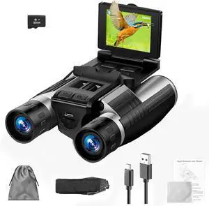 2-in-1 Camera Binoculars 12x32 HD 2.4 Inch LCD Display 32G | 8X digital zoom function, supports 48MP images & 2.5K videos, equipped with 32GB card for bird watching outdoor activities 2-in-1 Camera Binoculars 12x32 HD 2.4 Inch LCD Display 32G | 8X digital zoom function, supports 48MP images & 2.5K videos, equipped with 32GB card for bird watching outdoor activities