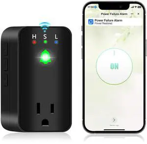 Power Failure Alarm, WiFi Power Outage Alarm for Freezer, App Notifications | Voltage Detection, 110dB Adjustable LED Indicator, Power Monitor for GFCI Trips, Freezer, Sump Pump, Aquarium Power Failure Alarm, WiFi Power Outage Alarm for Freezer, App Notifications | Voltage Detection, 110dB Adjustable LED Indicator, Power Monitor for GFCI Trips, Freezer, Sump Pump, Aquarium