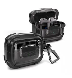 Rugged Bumper Case for Samsung Galaxy Buds3 FE (2025) / Buds3 Pro and Buds3 (2024) Cases with Secure Lock, Shockproof Clear Protective Cover with Carabiner & Keyring Black Rugged Bumper Case for Samsung Galaxy Buds3 FE (2025) / Buds3 Pro and Buds3 (2024) Cases with Secure Lock, Shockproof Clear Protective Cover with Carabiner & Keyring Black