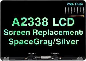 13 inches Screen Replacement for MacBook Pro M1 Retina A2338 2020 EMC 3578 MYD83 MYD92 MYDA2 MYDC2 LCD Full Screen Display Assembly (Gray) 13 inches Screen Replacement for MacBook Pro M1 Retina A2338 2020 EMC 3578 MYD83 MYD92 MYDA2 MYDC2 LCD Full Screen Display Assembly (Gray)