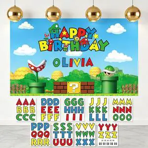 Personalized Birthday Backdrop with Name Option-Custom DIY Alphabet Stickers for Birthday Party Decoration Wall Decor Backdrop(5.9x3.6ft) Personalized Birthday Backdrop with Name Option-Custom DIY Alphabet Stickers for Birthday Party Decoration Wall Decor Backdrop(5.9x3.6ft)