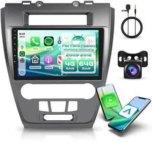 4G+64G Android Car Stereo Radio for Ford Fusion Mondeo Mustang 2009-2012 with Wireless Carplay Android Auto, 10.1'' Touchscreen Head Unit GPS Bluetooth 5G-WiFi FM/RDS EQ-32 Backup Camera SWC 4G+64G Android Car Stereo Radio for Ford Fusion Mondeo Mustang 2009-2012 with Wireless Carplay Android Auto, 10.1'' Touchscreen Head Unit GPS Bluetooth 5G-WiFi FM/RDS EQ-32 Backup Camera SWC