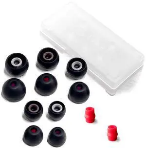 Audio Black+Black/Red Silicone Type E Eartips kit with Case and Nozzle Adaptor Compatible With 1More, AKG, Audio-Technica, Beats by Dre, Campfire Audio, Empire Ears, Shure, Sony, Westone (Multi) Audio Black+Black/Red Silicone Type E Eartips kit with Case and Nozzle Adaptor Compatible With 1More, AKG, Audio-Technica, Beats by Dre, Campfire Audio, Empire Ears, Shure, Sony, Westone (Multi)