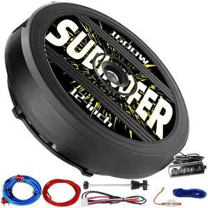 12" Active Spare Tire Subwoofer - 1600W Peak / 200W RMS, Plug & Play Car Subwoofer with Remote Control | Specifically Designed for Spare Tire Well | Deep Bass Car Amplifier Audio System 12" Active Spare Tire Subwoofer - 1600W Peak / 200W RMS, Plug & Play Car Subwoofer with Remote Control | Specifically Designed for Spare Tire Well | Deep Bass Car Amplifier Audio System