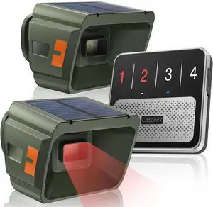 Solar Driveway Alarm - 1/2 Mile Long Range Wireless Driveway Alarm | Weatherproof & rechargeable driveway sensor with 3 sensitivity levels, set different tones for driveway gate outdoor property Solar Driveway Alarm - 1/2 Mile Long Range Wireless Driveway Alarm | Weatherproof & rechargeable driveway sensor with 3 sensitivity levels, set different tones for driveway gate outdoor property