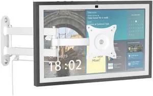 Wall Mount Compatible with Echo Show 15/21, Extends 17" from Wall | 360° Rotation for Landscape or Portrait, Tilts Up and Down, Swivels Side to Side, Stable Articulating Arm, White Wall Mount Compatible with Echo Show 15/21, Extends 17" from Wall | 360° Rotation for Landscape or Portrait, Tilts Up and Down, Swivels Side to Side, Stable Articulating Arm, White