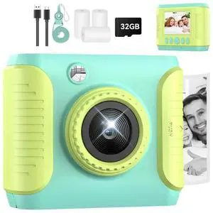 Instant Print Camera for Kids,2.4 Inch Screen Kids Instant Cameras, Christmas Birthday Gifts for Girls Age 3-12,Portable Toddler Toy for 3 4 5 6 7 8 9 10 11Year Old Girls Boys Green Instant Print Camera for Kids,2.4 Inch Screen Kids Instant Cameras, Christmas Birthday Gifts for Girls Age 3-12,Portable Toddler Toy for 3 4 5 6 7 8 9 10 11Year Old Girls Boys Green
