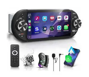 6" Single Din Touchscreen Car Stereo Wireless Apple CarPlay Android Auto | 2 Knobs,CarPlay Screen for Car Radio,Bluetooth 5.2,FM/AM,RDS,EQ,USB,Type-C Fast Charging,Night Vision Backup Camera,Subwoofer 6" Single Din Touchscreen Car Stereo Wireless Apple CarPlay Android Auto | 2 Knobs,CarPlay Screen for Car Radio,Bluetooth 5.2,FM/AM,RDS,EQ,USB,Type-C Fast Charging,Night Vision Backup Camera,Subwoofer