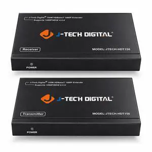 Long Range HDMI Extender Over Cat6 150m/492ft HDBaseT 1080P Extender PoC, Bi-Directional IR, Supports Dolby Digital, DTS, with EDID, CEC, & RS-232 Passthrough (JTECH-HDT150) Long Range HDMI Extender Over Cat6 150m/492ft HDBaseT 1080P Extender PoC, Bi-Directional IR, Supports Dolby Digital, DTS, with EDID, CEC, & RS-232 Passthrough (JTECH-HDT150)
