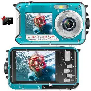 Waterproof Digital Camera Dual Screen 4K 48MP Underwater Camera with 32GB Card Waterproof Camera for Snorkeling (DV806) Waterproof Digital Camera Dual Screen 4K 48MP Underwater Camera with 32GB Card Waterproof Camera for Snorkeling (DV806)