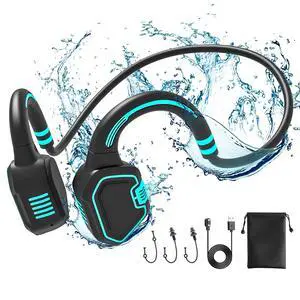 Bone Conduction Headphones Swimming Headphone - IP68 Waterproof Open Ear Headphones with MP3 Play 32G Memory Inductive Wireless Bluetooth Sports Headset for Running Swimming (Blue) Bone Conduction Headphones Swimming Headphone - IP68 Waterproof Open Ear Headphones with MP3 Play 32G Memory Inductive Wireless Bluetooth Sports Headset for Running Swimming (Blue)
