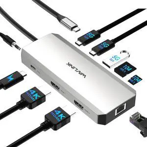 Laptop Docking Station, Docking Station Dual HDMI | Dual 4K@60Hz, 100W PD in,3×USB-A 5Gb, Gigabit Ethernet,SD/TF, Compatible with Dell/HP/Lenovo, Windows Only Laptop Docking Station, Docking Station Dual HDMI | Dual 4K@60Hz, 100W PD in,3×USB-A 5Gb, Gigabit Ethernet,SD/TF, Compatible with Dell/HP/Lenovo, Windows Only