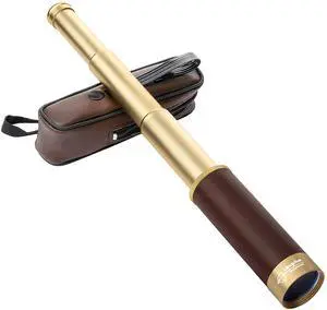 Retro Pirate Telescope Zoomable 25x30 Pocket Monocular Portable Collapsible BAK-4 Lens Captain Jack's Spyglass Handheld Telescope Vintage Telescope for Kids Retro Pirate Telescope Zoomable 25x30 Pocket Monocular Portable Collapsible BAK-4 Lens Captain Jack's Spyglass Handheld Telescope Vintage Telescope for Kids