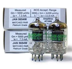 Tested/Matched Pair (2 Tubes) 7-Pin JAN 5654W Fully-Tested Vacuum Tubes - Upgrade for 6AK5 / 6J1 / 6J1P / EF95 - JAN 5654W Platinum Grade Pair Tested/Matched Pair (2 Tubes) 7-Pin JAN 5654W Fully-Tested Vacuum Tubes - Upgrade for 6AK5 / 6J1 / 6J1P / EF95 - JAN 5654W Platinum Grade Pair