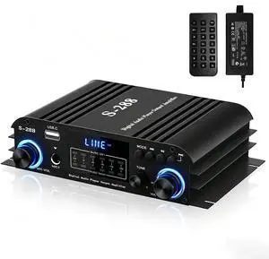 4 Channel Bluetooth 5.0 Stereo Amplifier 50Wx4 HiFi Power Amplifier, 1200W Max USB/SD/FM Inputs Class D Audio Amp with Remote and Power Adapter for Home Theater & Karaoke 4 Channel Bluetooth 5.0 Stereo Amplifier 50Wx4 HiFi Power Amplifier, 1200W Max USB/SD/FM Inputs Class D Audio Amp with Remote and Power Adapter for Home Theater & Karaoke