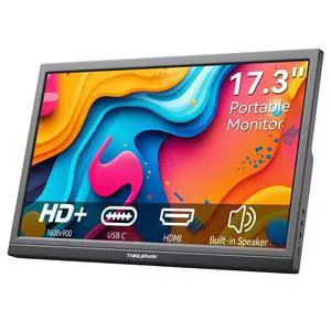 Thinlerian 17.3 Inch Portable Monitor 1600x900 HD Resolution with USB-C HDMI Dual Speakers, External Display Second Screen for Laptop PC Phone, Travel, Office Thinlerian 17.3 Inch Portable Monitor 1600x900 HD Resolution with USB-C HDMI Dual Speakers, External Display Second Screen for Laptop PC Phone, Travel, Office