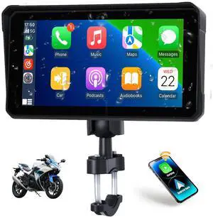 Motorcycle CarPlay & Android Auto & Bluetooth 6" HD 1440 * 720 Waterproof Apple Car Play Screen for Moto Motorbike, Portable Car Stereo with Mirror Link, Siri, Google Assistant Motorcycle CarPlay & Android Auto & Bluetooth 6" HD 1440 * 720 Waterproof Apple Car Play Screen for Moto Motorbike, Portable Car Stereo with Mirror Link, Siri, Google Assistant