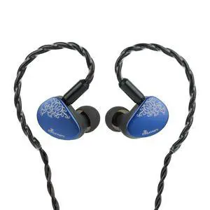 Kiwi Ears Cadenza II in Ear Monitor, 10mm Titanium Dynamic Driver IEM Earphone with KARS 2.0 for Precise Tonal Balance - CNC Aluminum Panel with Detachable 2-Pin Cable for Musicians (Blue) Kiwi Ears Cadenza II in Ear Monitor, 10mm Titanium Dynamic Driver IEM Earphone with KARS 2.0 for Precise Tonal Balance - CNC Aluminum Panel with Detachable 2-Pin Cable for Musicians (Blue)