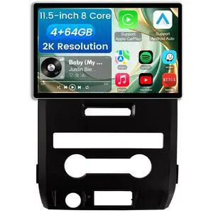 11.5 Inch 8 Core 4GB+64GB Car Radio Stereo for Ford F150 2009-2012, 2K Touchscreen Android 13 Head Unit with Wireless CarPlay & Android Auto, 1080P Backup Camera, GPS Navigation, SWC, AM/FM Radio 11.5 Inch 8 Core 4GB+64GB Car Radio Stereo for Ford F150 2009-2012, 2K Touchscreen Android 13 Head Unit with Wireless CarPlay & Android Auto, 1080P Backup Camera, GPS Navigation, SWC, AM/FM Radio