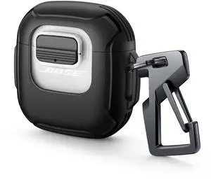 for Bose QuietComfort Earbuds II Case (2022) & Bose QuietComfort Ultra Earbuds (2023) & Ultra Earbuds 2nd Gen(2025), Secure Lock Clip Shockproof Protective Cover with Carabiner & Keyring Black for Bose QuietComfort Earbuds II Case (2022) & Bose QuietComfort Ultra Earbuds (2023) & Ultra Earbuds 2nd Gen(2025), Secure Lock Clip Shockproof Protective Cover with Carabiner & Keyring Black