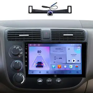 9 inch Touchscreen Car Stereo Radio for Honda Civic 2001 2002 2003 2004 2005 with Wireless CarPlay Android Auto 2G+32G Bluetooth GPS Navigation WiFi FM AM HD Backup Camera Mic 9 inch Touchscreen Car Stereo Radio for Honda Civic 2001 2002 2003 2004 2005 with Wireless CarPlay Android Auto 2G+32G Bluetooth GPS Navigation WiFi FM AM HD Backup Camera Mic