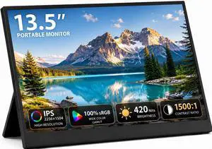 13.5" Portable Monitor 2256x1504 IPS Laptop Screen, Slim Lightweight Dual USB C HDMI Computer Gaming Display with Speakers, Travel Monitor for PC Phone PS5/4 Xbox Switch 13.5" Portable Monitor 2256x1504 IPS Laptop Screen, Slim Lightweight Dual USB C HDMI Computer Gaming Display with Speakers, Travel Monitor for PC Phone PS5/4 Xbox Switch